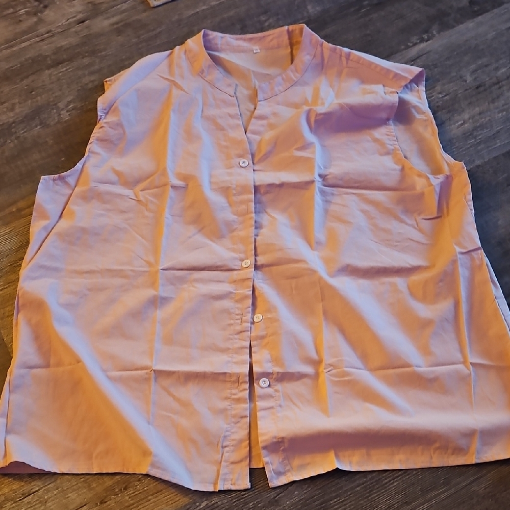 Sleeveless Button-Up Shirt